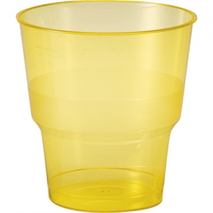 Duni 투명 플라스틱 음료 캠핑용 물 컵 옐로우 10P