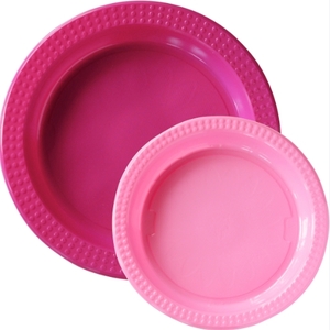 Duni 플라스틱 생일파티 컬러릭스 접시세트 핑크 20P